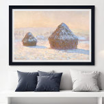Stangen, Schneeeffekt, Morgen, von Claude Monet Poster<br><div class="desc">Im Herbst 1890 arrangierte der Impressionist Claude Monet, dass die Rollstühle in der Nähe seiner Zuhause im Winter verlassen werden. Im darauffolgenden Sommer hatte er sie mindestens dreißig Mal gemalt, zu verschiedenen Zeiten während der Saison. Wheatstacks war Monets erste Serie und die erste, in der er sich auf ein Single-Thema...</div>
