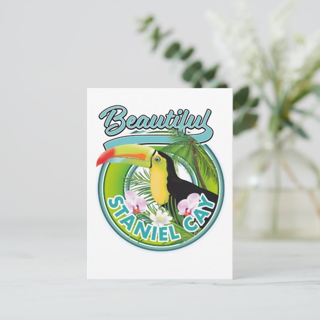 Staniel Cay Reiselogo Postkarte (Stehend Vorderseite)