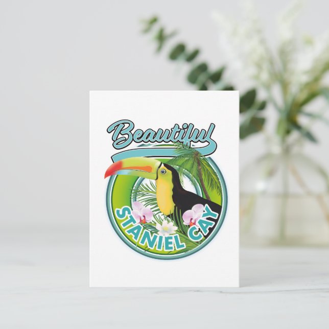 Staniel Cay Reiselogo Postkarte (Stehend Vorderseite)