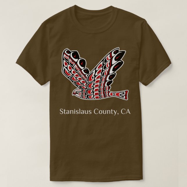 Stanislaus Landkreis Redwedk Hawk Native American  T-Shirt (Design vorne)