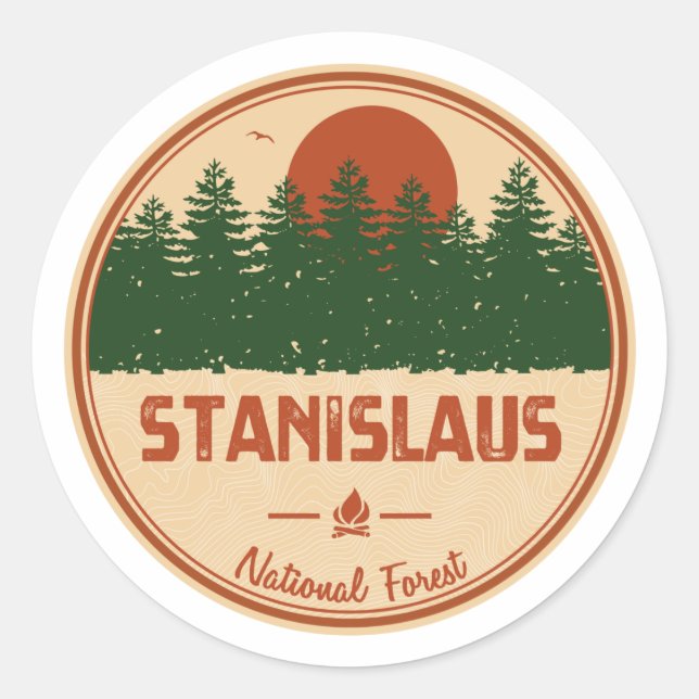 Stanislaus National Forest Runder Aufkleber (Vorderseite)