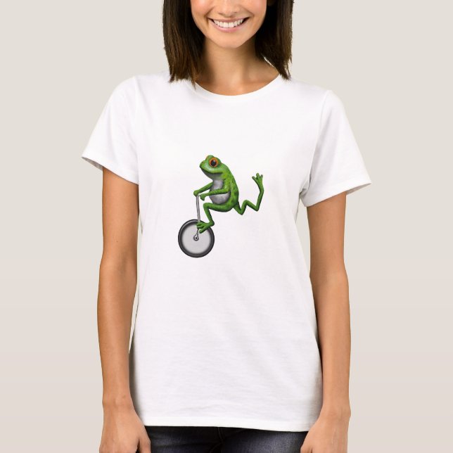 Stanky Beinfrosch auf einem Einrad T-Shirt (Vorderseite)