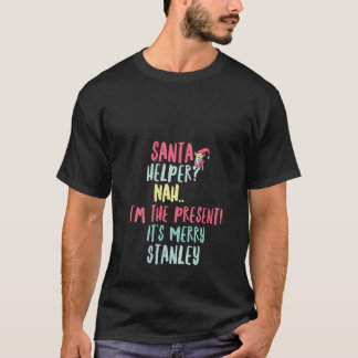 Stanley Christmas Funny Text Santa Helper Man Boy T-Shirt