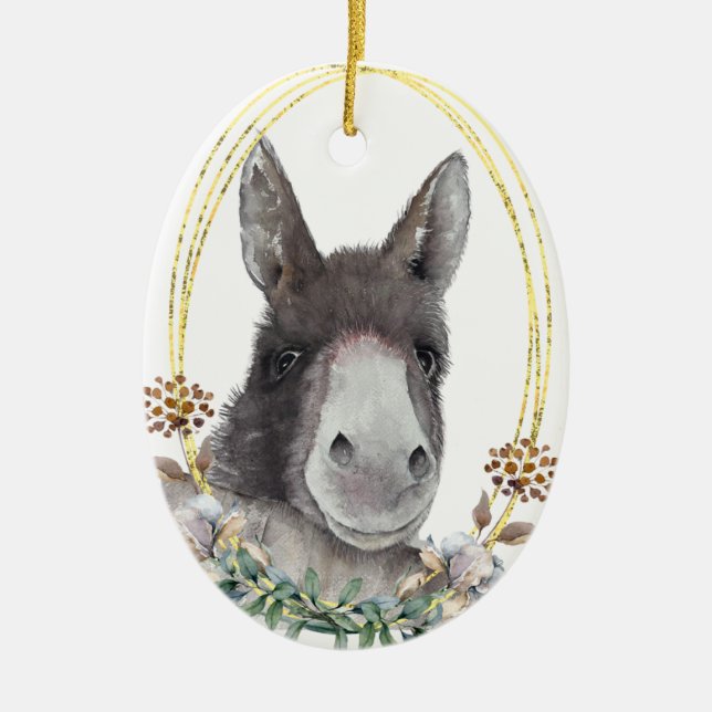 Stanley der WeihnachtsDonkey Keramik Ornament (Vorne)