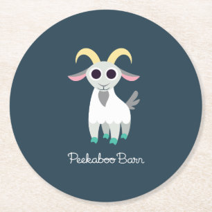 Stanley die Ziege Runder Pappuntersetzer