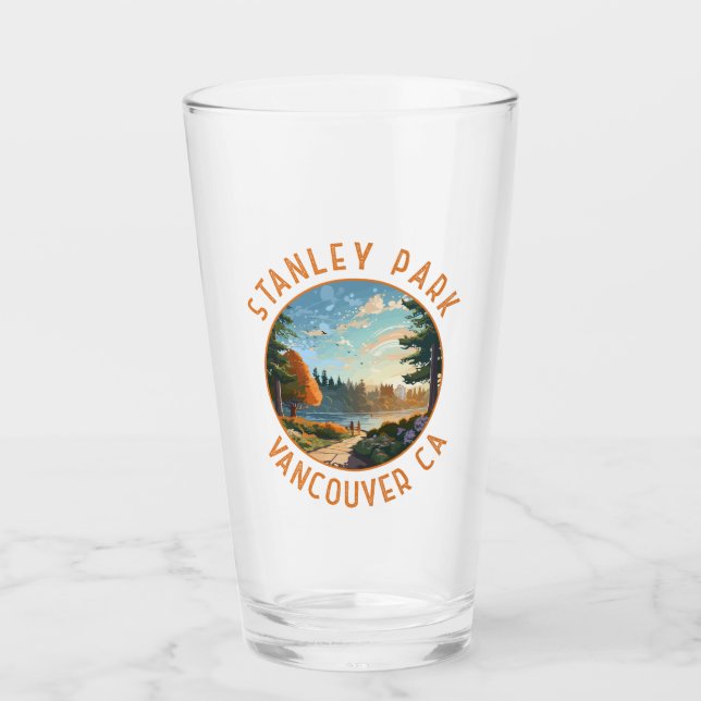 Stanley Park Vancouver Canada Retro Distressed Art Glas (Vorderseite)