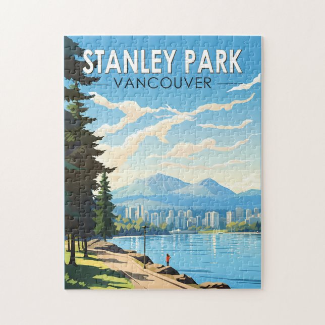 Stanley Park Vancouver Canada Travel Art Vintag (Vertikal)