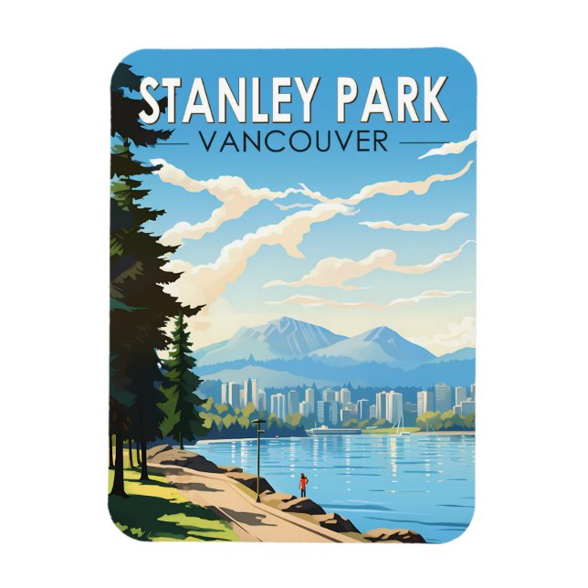 Stanley Park Vancouver Canada Travel Art Vintag Magnet (Vertikal)