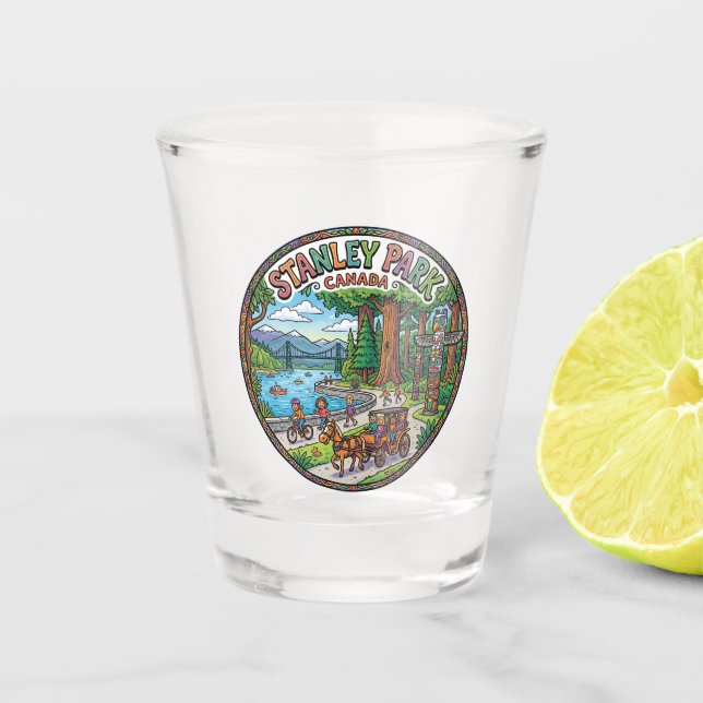 Stanley Park, Vancouver Kanada Schnapsglas (Vorderseite)