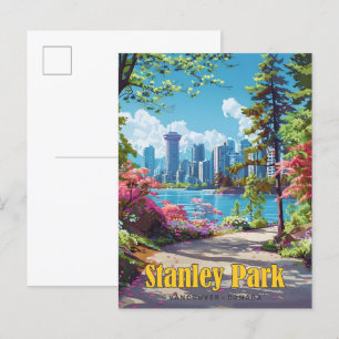 Stanley Park Vancouver Kanada Vintage Reise Postkarte