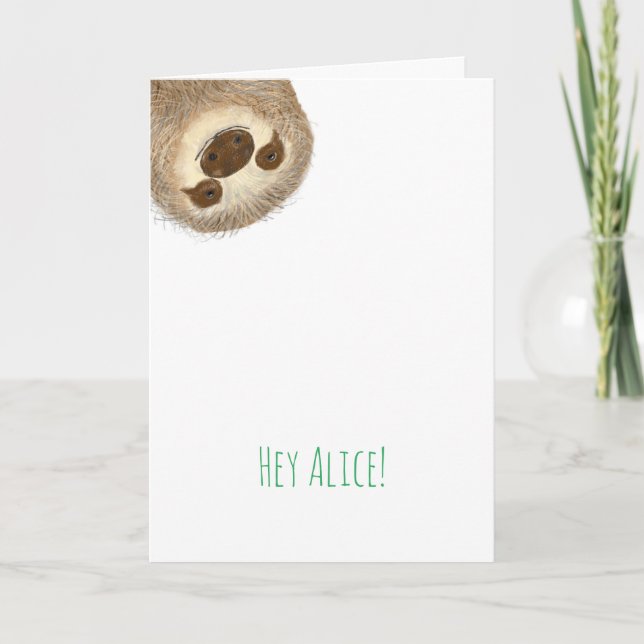 Stanley Sloth denkt an Ihre personalisierte Karte (Vorderseite)