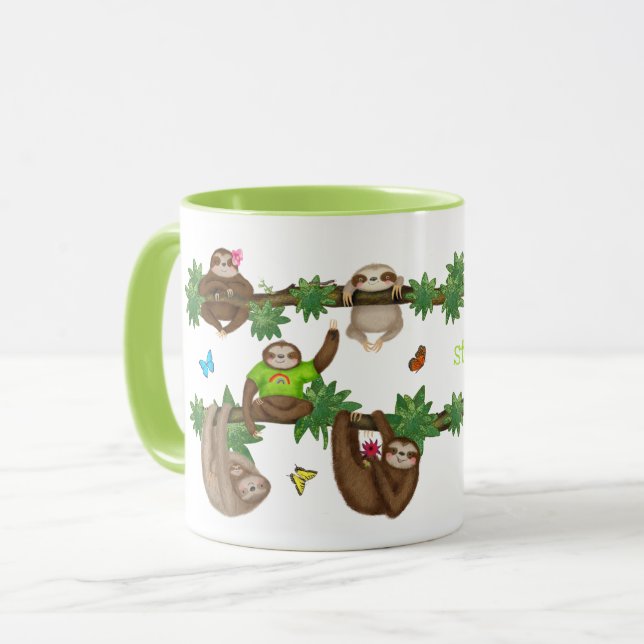 Stanley Sloth Green tasse personnalisée (Devant gauche)
