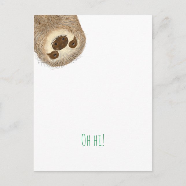 Stanley sloth 'oh hi' Postkarte (Vorderseite)