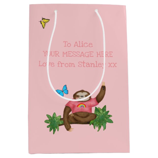 Stanley Sloth personalisierte Geschenktasche Mittlere Geschenktüte (Vorderseite)