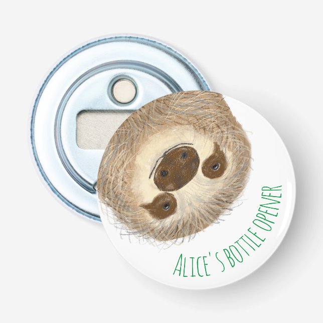 Stanley sloth personalisierter Flaschenöffner (Vorderseite)