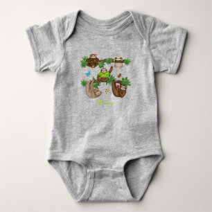 Stanley Sloth personalisierter grüner Babybodyanzu Baby Strampler