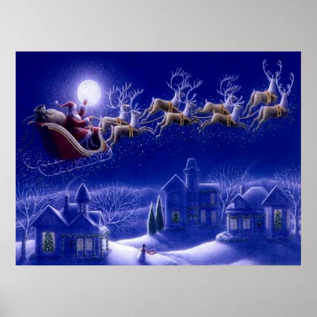Stanta Claus Sleigh Poster (Vorne)