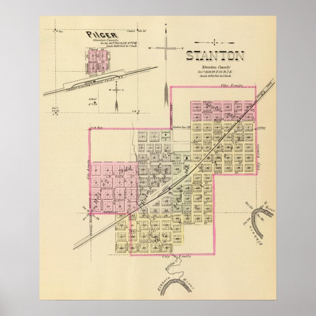 Stanton und Pilger, Nebraska Poster (Vorne)