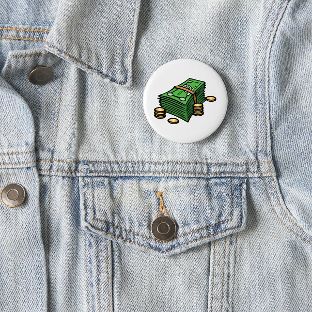 Stapel Bargeld mit Münzen Geld Button (Von Creator hochgeladen)