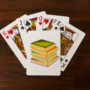 Stapel Bücher Bücherliebhaber Kunst und Lesen Spielkarten