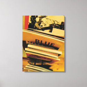 Stapel Bücher und Zeitschriften Leinwanddruck