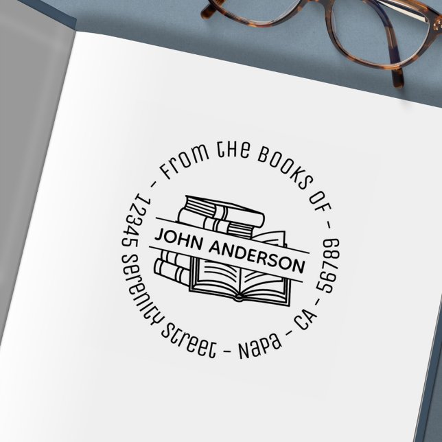 Stapel des Buchzeichens "Runde Bücher" Permastempel (Von Creator hochgeladen)