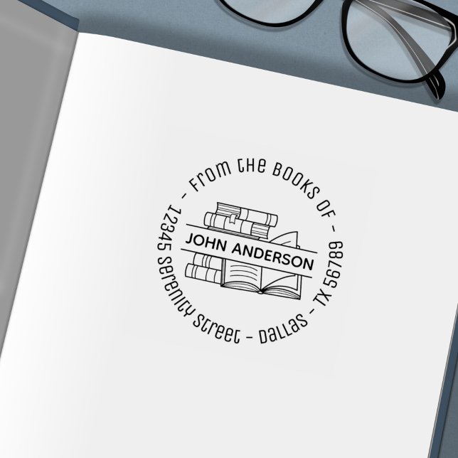 Stapel des Buchzeichens "Runde Bücher" Permastempel (Von Creator hochgeladen)