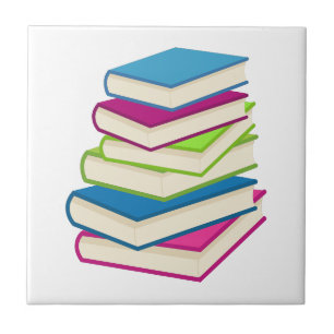 Stapel farbiger Bücher Fliese