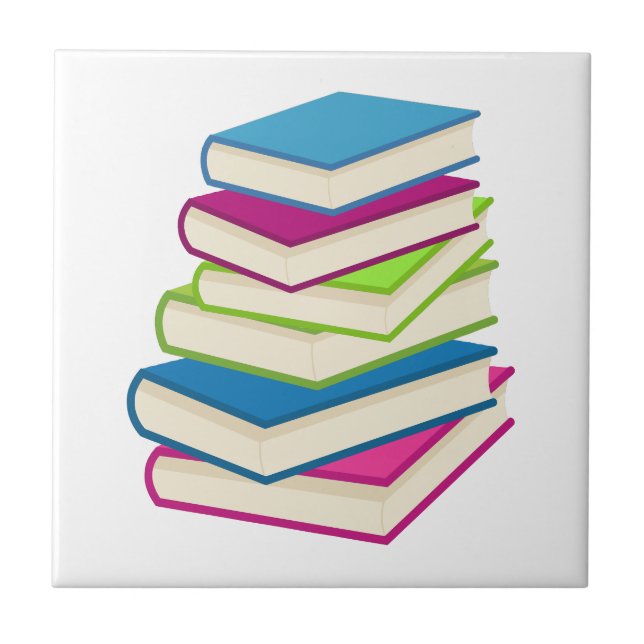 Stapel farbiger Bücher Fliese (Vorderseite)