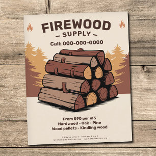 Stapel gespaltener Holzscheite - Brennholzlieferun Flyer