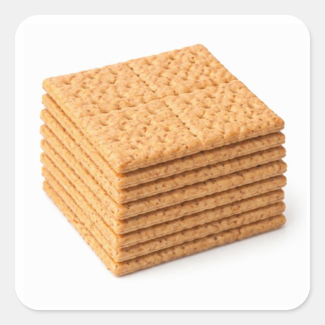 Stapel Graham-Cracker auf weißem Aufkleber (Vorderseite)