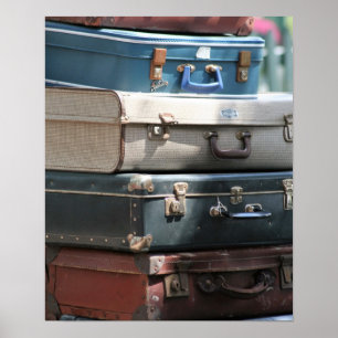 Stapel Vintager Koffer Poster
