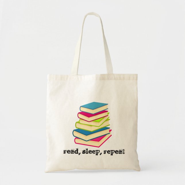 Stapel von Büchern lesen, schlafen, wiederholen Tragetasche (Vorne)