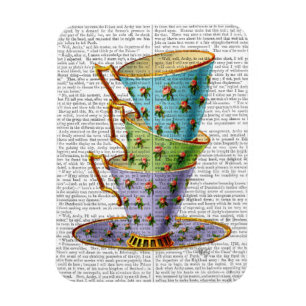 Stapel von drei Vintagen Teacups Magnet