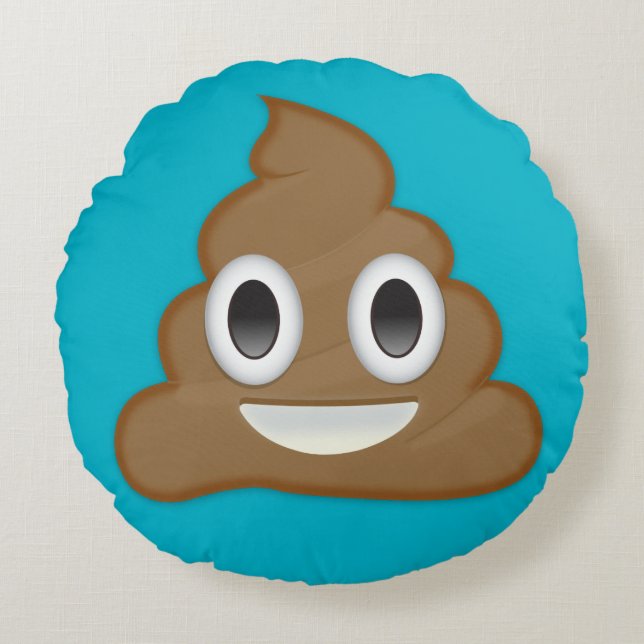 Stapel von Poo Emoji Rundes Kissen (Vorderseite)