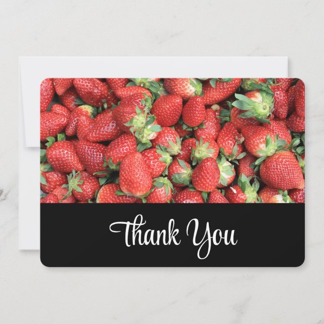 Stapel von Red Juicy Strawberries Vielen Dank Dankeskarte (Vorderseite)
