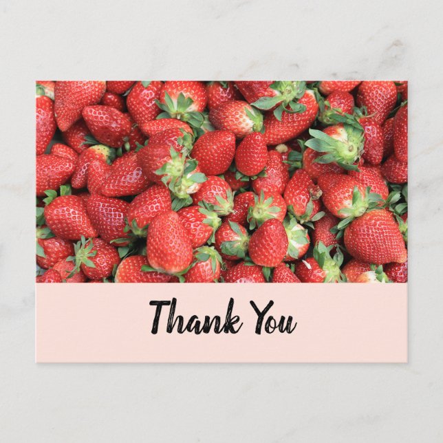 Stapel von Red Juicy Strawberries Vielen Dank Postkarte (Vorderseite)
