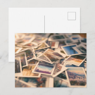 Stapel von Vintage-Fotografien Postkarte