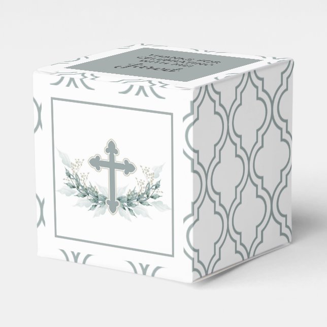 Stapelkreuz auf dem Gastgeschenk Quatrefolie Geschenkschachtel (Vorderseite)