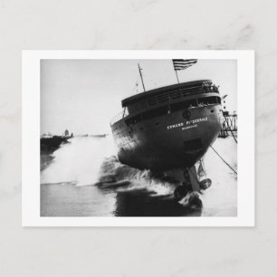 Stapellauf der Edmund Fitzgerald 8.6.1958 (#2) Postkarte