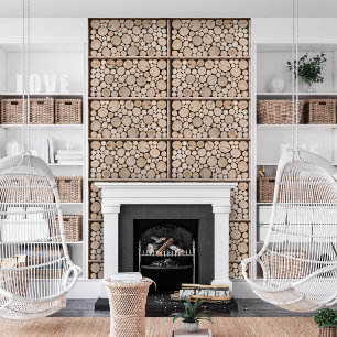 Stapelrackmuster aus Holz Tapete