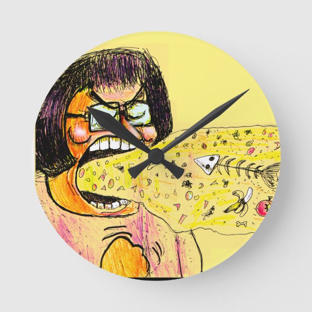 Staphney's Special Spew Runde Wanduhr (Vorderseite)