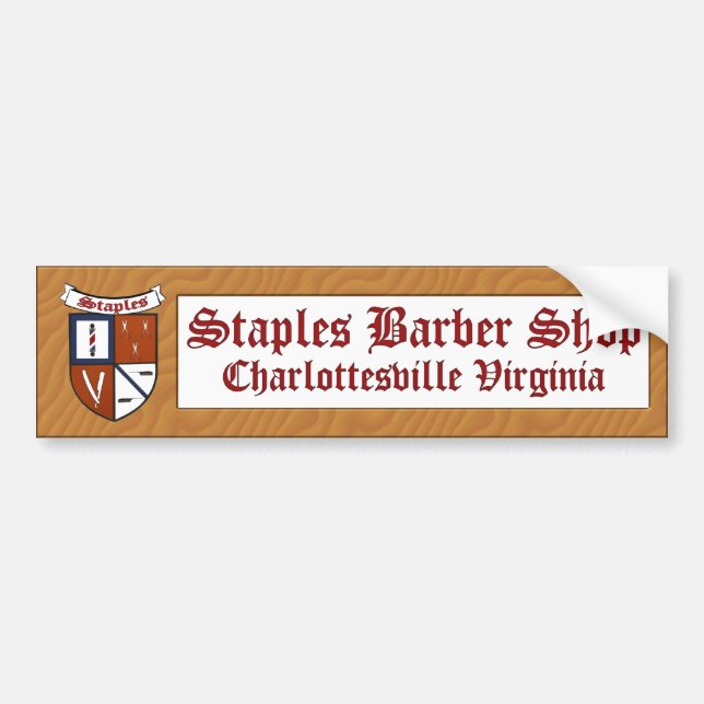 Staples-Friseursalon-Aufkleber Autoaufkleber (Vorne)