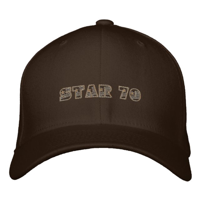 Star 70 Geboren 1970 Disco Gold Bestickte Kappe (Vorderseite)