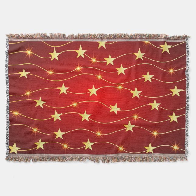 Star Adorned Ruby Red Pattern Decke (Vorderseite)