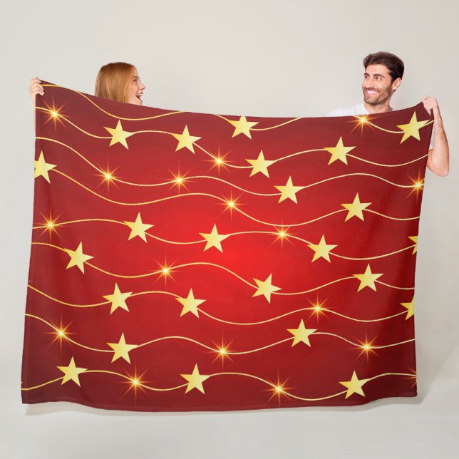 Star Adorned Ruby Red Pattern Fleecedecke (Beispiel)