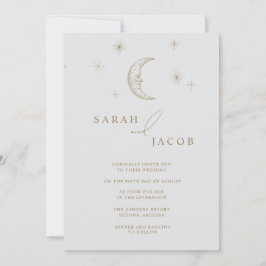 Star and Moon Celestial Photo Wedding Invitation Einladung