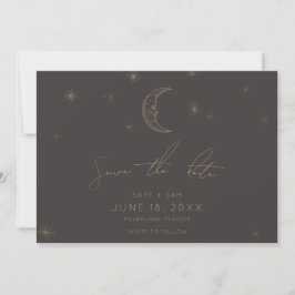 Star and Moon Celestial Save the Date with Photo