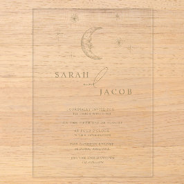 Star and Moon Celestial Wedding Invitation Acryleinladungen