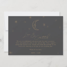 Star and Moon Celestial Wedding Photo Thank You  Dankeskarte